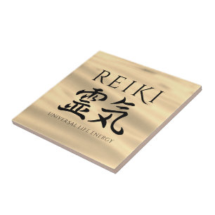 Reiki 霊 japansk calligrafisk Life Energy Kakelplatta