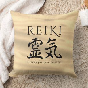 Reiki 霊 japansk calligrafisk Life Energy Kudde
