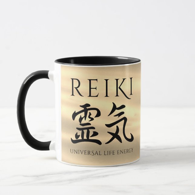 Reiki 霊 japansk calligrafisk Life Energy Mugg (Vänster)