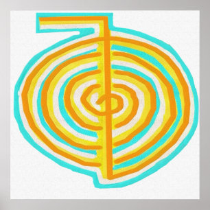 Reiki alternativt naturligt läka symbol Chokurei Poster