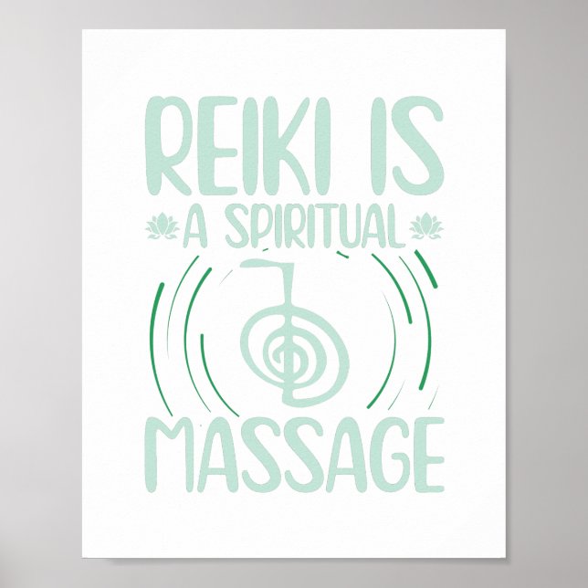 Reiki är en massage i andlig | Gift Idea Poster (Framsidan)
