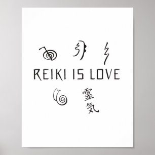 Reiki är kärlek Behandlingsgåvor för andnings Poster