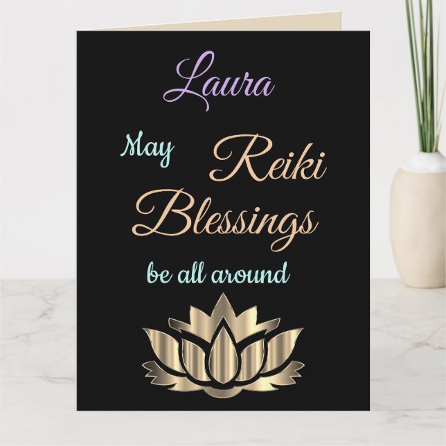 Reiki Blessings kommer bra hälsning Kort (Framsida)