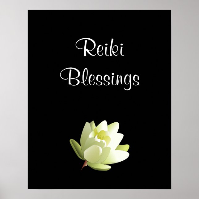 Reiki Blessings white Lilly Poster (Framsidan)