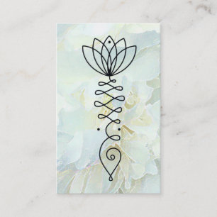 *~* Reiki Blommigt Heart Lotus Peony Flower Yoga Visitkort