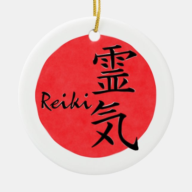 Reiki Calligraphy och Ord 1 Julgransprydnad Keramik (Framsidan)
