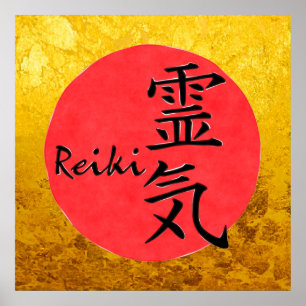 Reiki Calligraphy och Ord 1 Poster