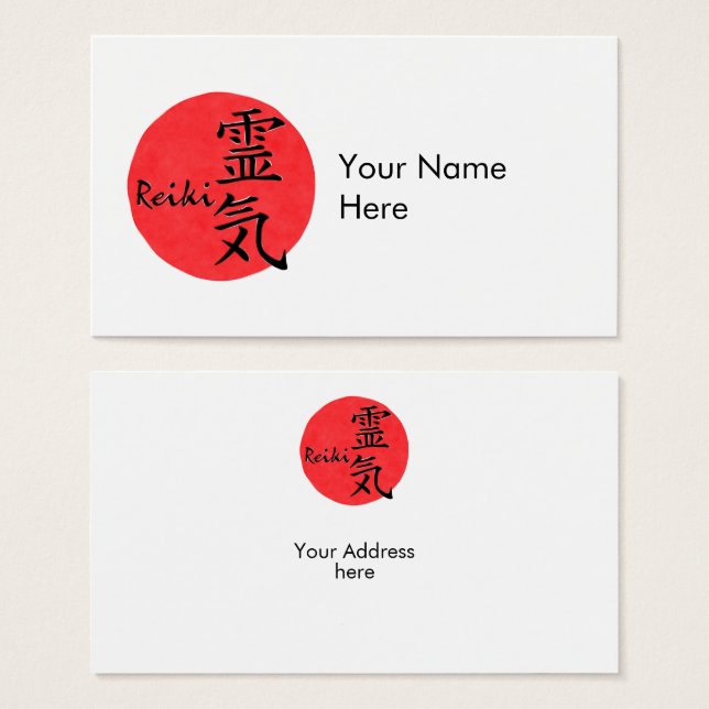 Reiki Calligraphy och Ord 1 Visitkort (Framsida & baksida)