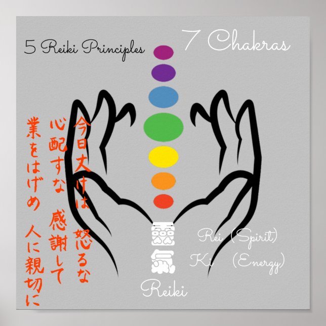 Reiki/Chakra 11x11" Poster (Framsidan)