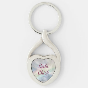 Reiki Chick Twisted Heart Silverfärgad Nyckelring