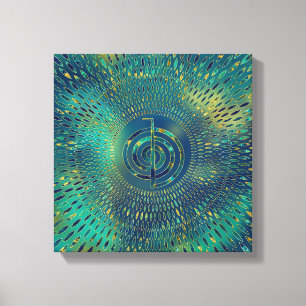 Reiki Cho Ku Rei - gemstone och guld Canvastryck