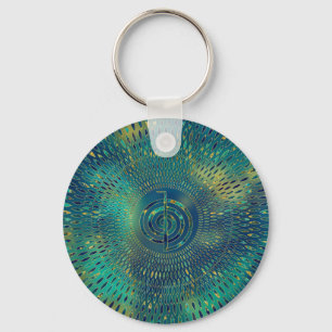Reiki Cho Ku Rei - gemstone och guld Nyckelring