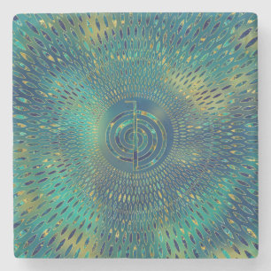 Reiki Cho Ku Rei - gemstone och guld Stenunderlägg