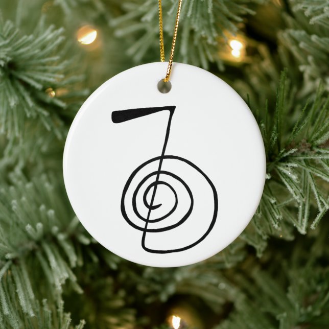 Reiki: Cho Ku Rei: Power Symbol Julgransprydnad Keramik (Träd)