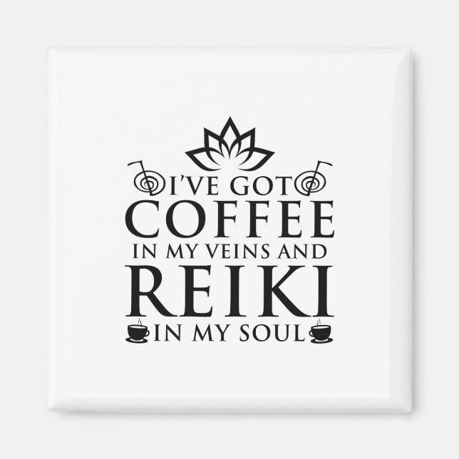 Reiki & Coffee | Reiki Master Esoteric Reiki Gifts Magnet (Framsidan)