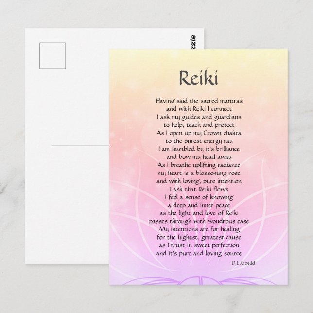 Reiki Connection Dikt Art Vykort (Fram/baksida)