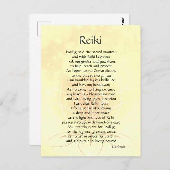 Reiki Connection Dikt Art Vykort (Fram/baksida)