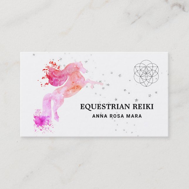 *~*Reiki energi som läker den rid- hästen Visitkort (Framsida)