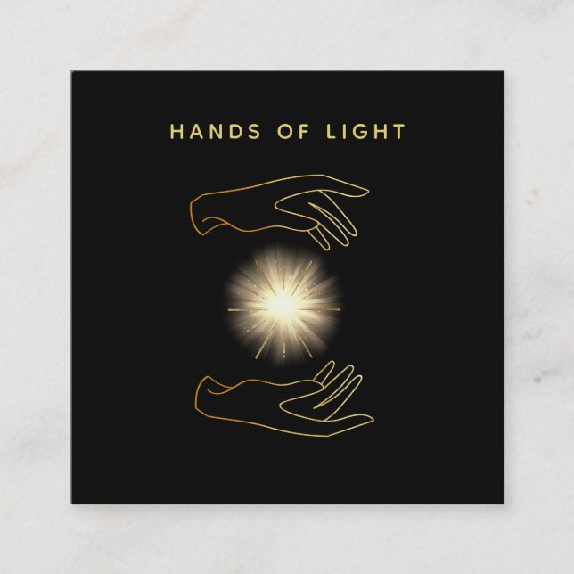 *~*Reiki energi som läker händerboll av Light Fyrkantigt Visitkort (Framsida)