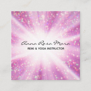 *~* Reiki Energy Healays Light Worker Glitter Fyrkantigt Visitkort