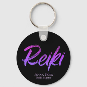 *~* Reiki Energy Healing Iridescent Typography Nyckelring