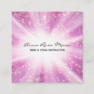*~* Reiki Energy Healing Rays Glitter Light Worker Fyrkantigt Visitkort