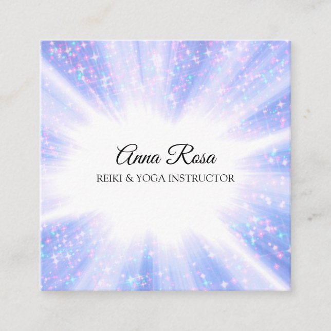 *~* Reiki Energy Healing Rays Light Worker Fyrkantigt Visitkort (Framsida)