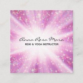 *~* Reiki Energy Healing Rays Light Worker Glitter Fyrkantigt Visitkort