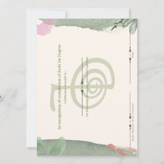 Reiki First Degree Certificate Inbjudningar