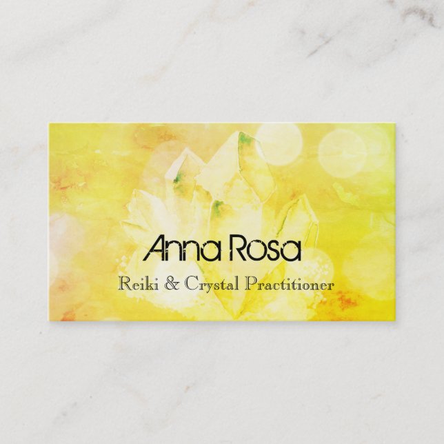Reiki för *~*New Agerörelsenbotemedel Crystal Yoga Visitkort (Framsida)