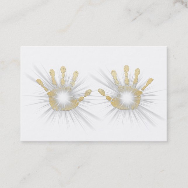 *~*Reiki guld omkullkastar händer som läker att Visitkort (Framsida)