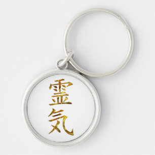 REIKI/GULD RUND SILVERFÄRGAD NYCKELRING