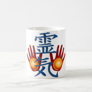 Reiki händer kaffemugg
