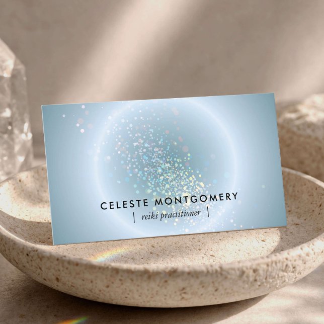 Reiki-healare Celestial Glow Dammt blå modern Visitkort (Skapare uppladdad)