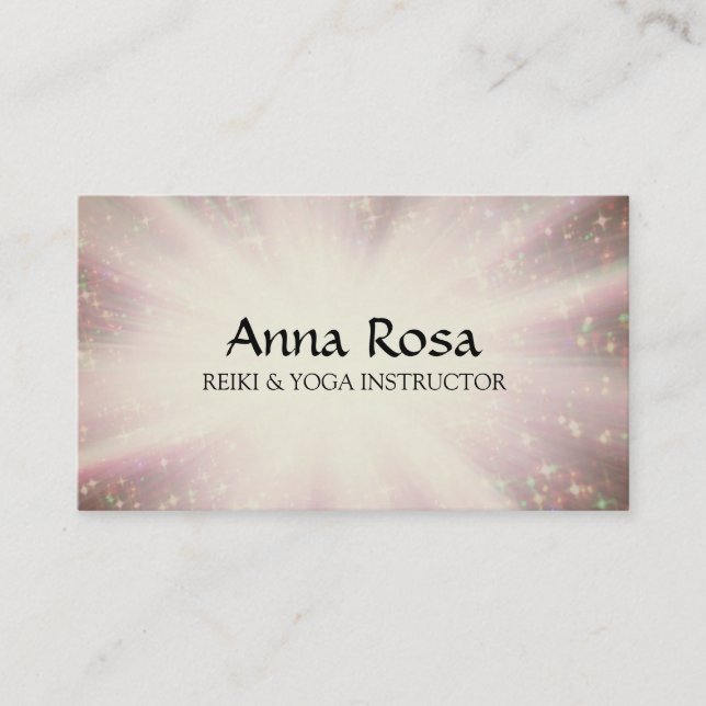 *~* Reiki Healer Ray Energy Healing Sparkles Visitkort (Framsida)