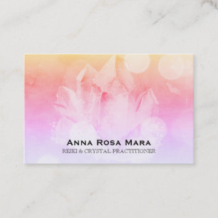 ~ Reiki Healer Yoga Massage Pastel Crystal Visitkort