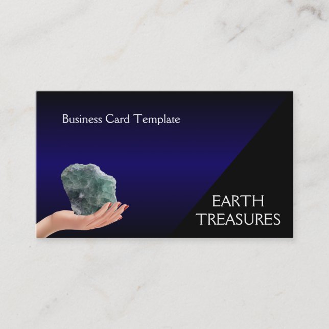 Reiki Healing Crystals - Grönt and Lila Fluorite Visitkort (Framsida)