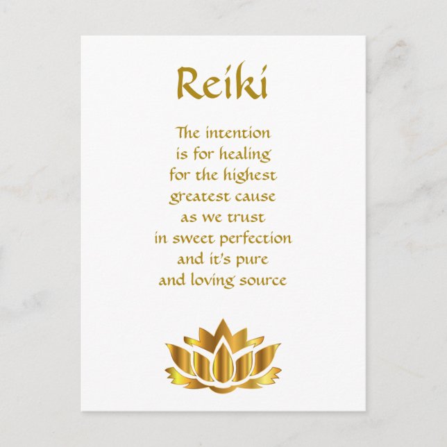 Reiki Healing Dikt Vykort (Framsida)