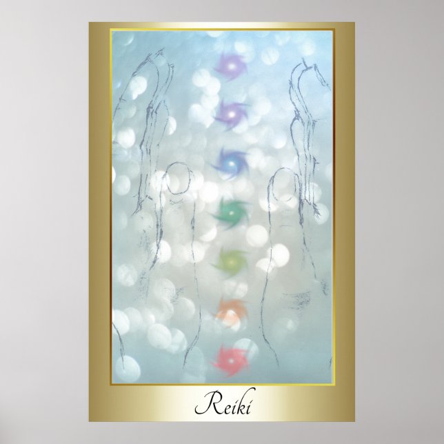 Reiki Healing Händer design Poster (Framsidan)