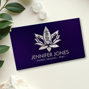 Reiki Healing Händer och Lotus - Pearl Visitkort
