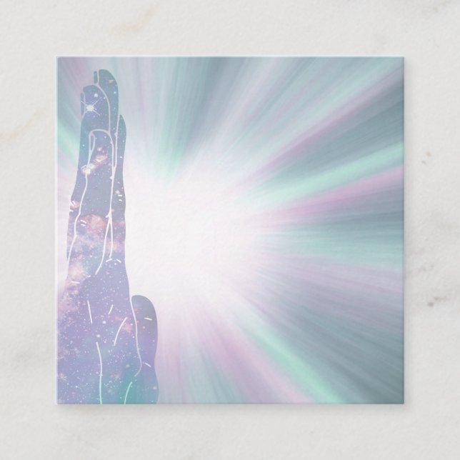 ~ Reiki Healing Händer Rays Light Worker Massage Fyrkantigt Visitkort (Framsida)