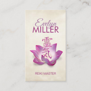 Reiki Healing symbol in lotus Visitkort
