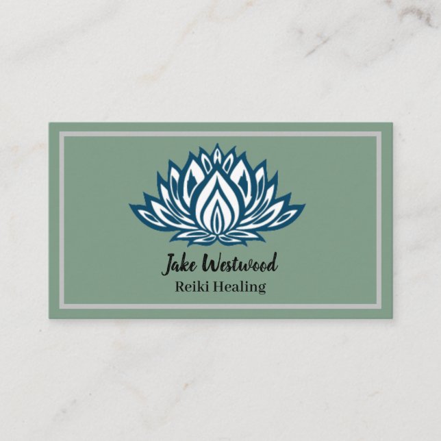 Reiki Healing White Lotus Visitkort (Framsida)