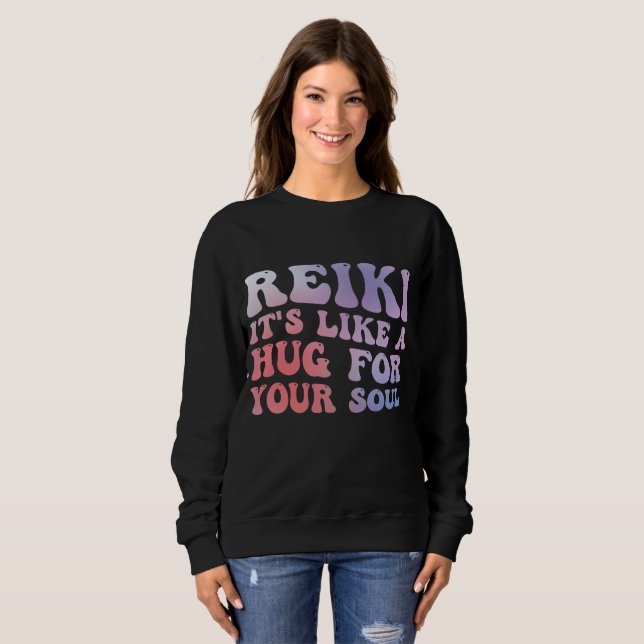 Reiki Hug For Soul Quote - Spiritual Healing Art T Shirt (Hel framsida)