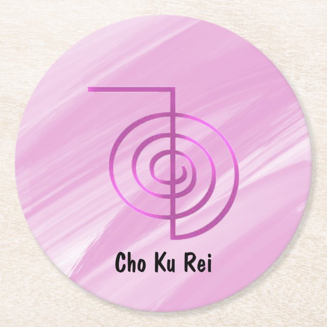 Reiki Infused Cho Ku Rei Underlägg Papper Rund (Framsidan)
