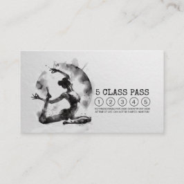 Reiki Instruktor Yoga Pose Black White Class Pass Lojalitetskort