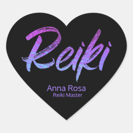 *~* Reiki Iridescent Heart Lila, Magenta, Blues Hjärtformat Klistermärke