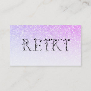 *~* REIKI Ivy Ombre Rosa Lavender Glitter Visitkort