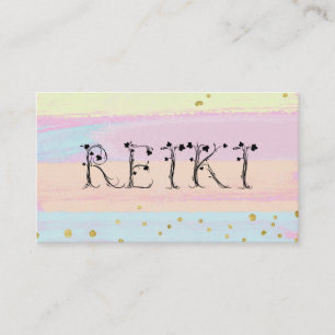 *~* REIKI Ivy Typography-Abstrakt Pastel Visitkort