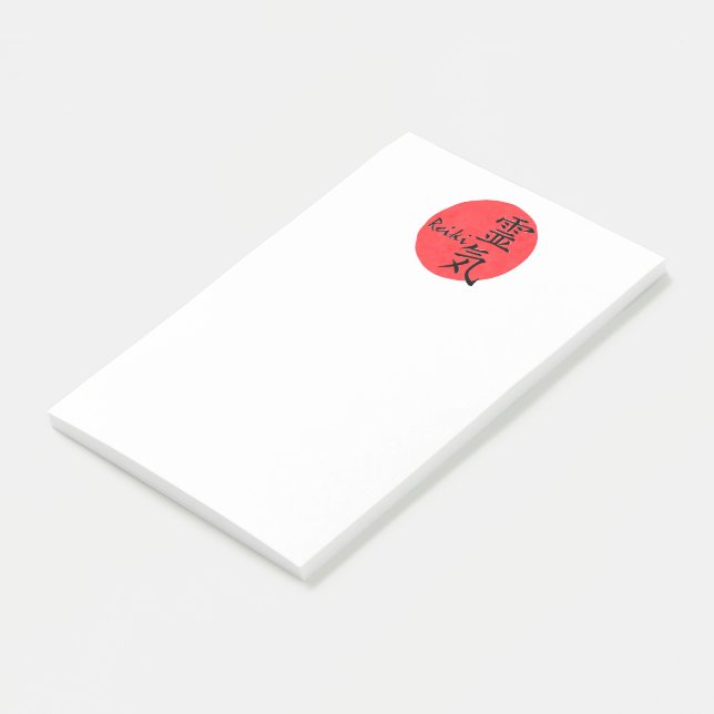 Reiki kalligrafi och ord 1 post-it block (Vinklad)